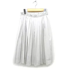 コムサイズム COMME CA ISM スカート プリーツ フレア ロング サイドジップ 無地 9 オフホワイト /NT28