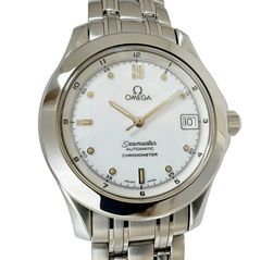 OH済美品 OMEGA Seamaster 自動巻 白文字盤 SS 純正ブレス OMEGA Seamaster 自動巻 白文字盤 SS 純正ブレス - メルカリ