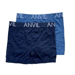 アンビル アンヴィル ANVIL 二枚組ナイロン成型ボクサーパンツ ボクサーブリーフ ANV73B2 メンズ 下着 前閉じ 2枚セット 2枚組 2P 2XL-3XL ブルー-ネイビー