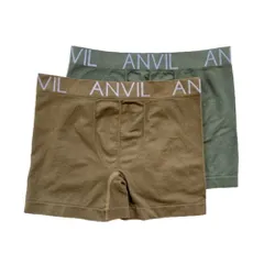 アンビル アンヴィル ANVIL 二枚組ナイロン成型ボクサーパンツ ボクサーブリーフ ANV73B2 メンズ 下着 前閉じ 2枚セット 2枚組 2P 2XL-3XL コヨーテ-オリーブ