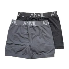 アンビル アンヴィル ANVIL 二枚組ナイロン成型ボクサーパンツ ボクサーブリーフ ANV73B2 メンズ 下着 前閉じ 2枚セット 2枚組 2P 2XS-XS チャコール-スモーク