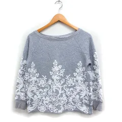 ダイアグラム グレースコンチネンタル Diagram GRACE CONTINENTAL スウェット トレーナー 刺繍 コットン 綿 36 グレー 灰 /FT19