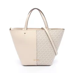 マイケルコース Michael Kors トートバッグ FLORA フローラ ラージ 30T5GFFT2B132 クリーム レザー PVCコーティングキャンバス 2wayトートバッグ レディース 新品