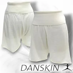 DANSKIN ダンスキン 日本製 ENTRECHAT KNIT SHORT UVプロテクト ホールガーメント製法 ニットショーツ ショートパンツ バレエウェア DA821150 定価1万 ホワイト ▲010▼41009w08
