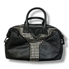 YVES SAINT LAURENT Mini Boston bag ミニボストンバッグ スタッズ ハンドバッグ イヴサンローラン 225437 ブラック シルバー 1078A1