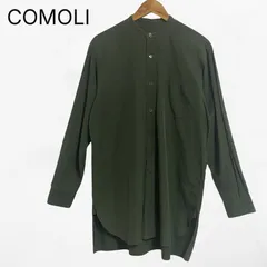 COMOLI バンドカラーシャツ Green 緑 コモリ