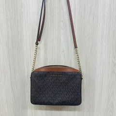 S【中古】MICHAEL KORS マイケルコース ショルダーバッグ MKシグネチャー ブラウン