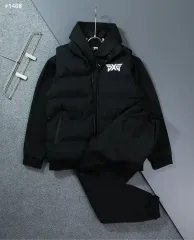 美品⭐PXG グースダウンベスト ゴルフウェア Lサイズ フード着脱可 ブラック PXG ダウンベスト メンズ ゴルフウェア ベスト PXG ダウンベスト