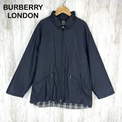 BURBERRY LONDON バーバリーロンドン スタンドカラー ノバチェック ジップアップ ナイロンジャケット アウター ネイビー