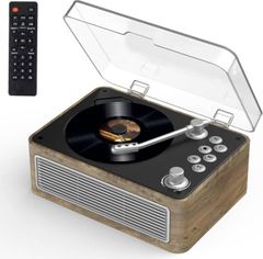 Gueray CDプレーヤー レトロ Bluetooth受信＆送信 HiFIスピーカー内蔵 充電可能 ポータブル cd player USB再生 AUX入力 A-Bリピート機能 遠隔操作FMラジオ CDラジカセ イヤホン対応 日本語取扱説明書 ライトオーク