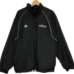 adidas/アディダス CLIMaALITE バスケチーム スリーライン ハーフジップ プルオーバー ライトアウター ナイロンジャケット フロント刺繍 オーバーサイズ ビッグシルエット INDONESIA製 Lサイズ ブラック