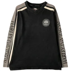 古着 ハーレーダビッドソン Harley-Davidson ドクロ柄 スカル柄 Vネック ロングTシャツ ロンT メンズM相当/eaa596369のサムネイル