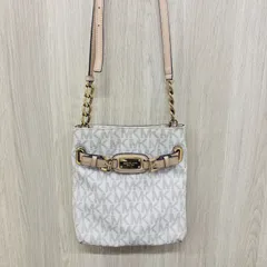 S【中古】MICHAEL KORS マイケルコース ショルダーバッグ モノグラムパターン ホワイト