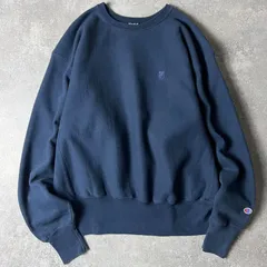 00s Champion ロゴ 刺繍 リバースウィーブ スウェット トレーナー L / 00年代 オールド チャンピオン ネイビー 紺