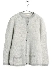 【お得なクーポン配布中!】 90s ブルックスブラザーズ ウール ニット カーディガン レディース M 程 オールド セーター ヘリンボーン ポケット付き 羽織り 前開き 丸襟