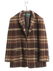 【お得なクーポン配布中!】 デッドストック 90s ローレン ラルフローレン テーラード ジャケット レディース L 程/ 新品 オールド ポロ ブレザー ラム ウール チェック