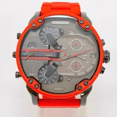DIESEL ディーゼル 腕時計 ウォッチ クロノグラフ Mr. Daddy ミスターダディ DZ-7370 111407 箱付き メンズ  レッド 服飾 DF17558■