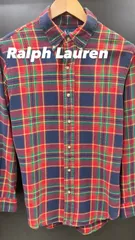 Ralph Lauren ラルフローレン ネルシャツ 長袖シャツ チェック オレンジ系 メンズM 中古 古着 10438