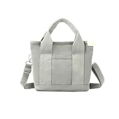 キャンバス地　ミニトートバッグ　グレー