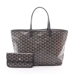 ゴヤール GOYARD トートバッグ サンルイPM ブラック PVCコーティングキャンバス レザー サンルイPM レディース Used A