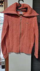 トミー ジーンズ コーラル ケーブル編み ジップアップ カーディガン