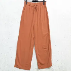 FREAKS STORE フリークストア リネン レーヨン イージーパンツ ワイドパンツ ウエストゴム オレンジ Fサイズ ◎_□〇☆