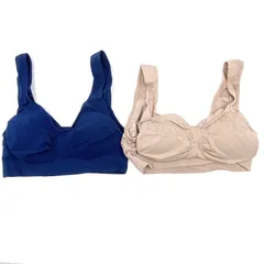OG38 未使用 ドルチェドンナ ソフトブラ 2枚組 ネイビー モカ L-LLサイズ（日本サイズ）イタリア製