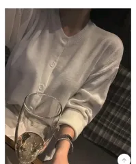 マンデーOFF ラウンドニットカーディガン - アイボリー Free!