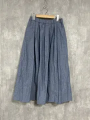 ships any デニム ボリュームスカート ロング スカート size36/青 ■■ レディース