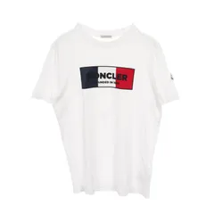 モンクレール MONCLER カットソー ロゴ ホワイト コットン Tシャツ カットソー コットン ホワイト メンズ Used A