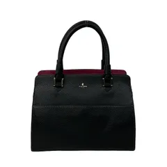 PELLE BORSA(ペレボルサ) ハンドバッグ - 黒×ピンク レザー