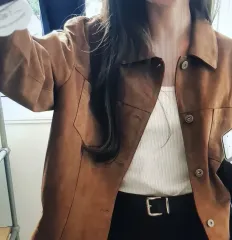 (海外配送)スウェード ブラウン ジャケット