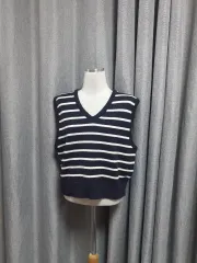 ストライプ ニットベスト