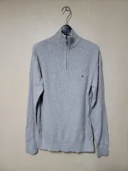 トミーヒルフィガー ハーフジップ プレミアム コットンニット