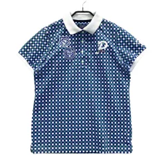 サイズ：2 PEARLY GATES パーリーゲイツ  半袖ポロシャツ チェッカー柄 ブルー系 [240101575463] ゴルフウェア レディース ストスト