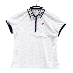サイズ：LL FILA GOLF フィラゴルフ  半袖ポロシャツ 総柄 ホワイト系 [240101581012] ゴルフウェア レディース ストスト