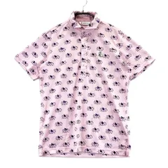 サイズ：M AND PER SE アンパスィ  半袖ポロシャツ 総柄 ピンク系 [240101585248] ゴルフウェア メンズ ストスト