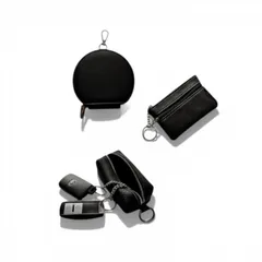 Case . / 3 Types｜レザーケース キーケース カードケース ブラック シンプル ミニマル 黒 マルチケース ミニポーチ コインケース レザー 刻印 名入れ