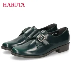 【グリーン】モンクストラップシューズ レディース ハルタ HARUTA 237 靴 革靴 黒 クロ ブラウン グリーン 2E 太ヒール 日本製 マニッシュ 歩きやすい