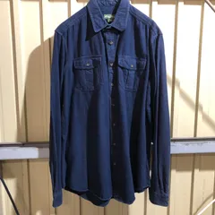 1266 Eddie Bauer 長袖シャツ ネイビー L エディーバウアー 無地 古着卸 アメリカ仕入