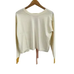 MARNI(マルニ) 長袖セーター サイズ38 S レディース美品  - アイボリー×ライトピンク クルーネック