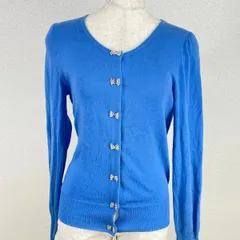 DOLLY GIRL by ANNA SUI カーディガン 2 ブルー リボンボタン 長袖 アナスイ　20251222-0017