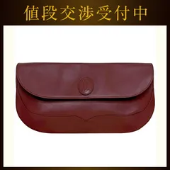 カルティエ クラッチバッグ ボルドー マスト 美品 レザー 中古