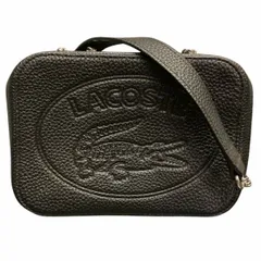 ラコステ　クロコクルー・ボックスショルダー　レザー　チェーン　バッグ　ショルダーバッグ　ユニセックス　美品