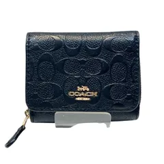 コーチ　COACH　シグネチャー　ブラック　レザー　3つ折り財布　ユニセックス