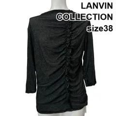 ◇ ランバンコレクション LANVIN COLLECTION トップス カットソー 五分袖 ラメ ギャザー シルバー色 38 M 9号 レディース S5Y620