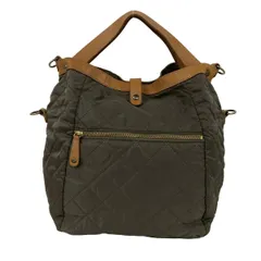 russet(ラシット) トートバッグ - カーキ×ライトブラウン×レッド キルティング レザー