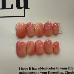 現品限り　桃ネイル　ニュアンスネイル　成人式ネイルチップ　ネイル　成人式ネイル