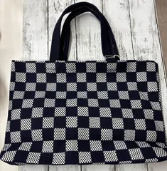 刺し子のバッグ 大　グレー ハンドメイド　和雑貨  新品　未使用　即配達