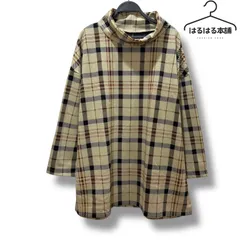 未使用／タグ付き品／大きいサイズ／チェック柄／総柄／ベージュ系／長袖／トップス／チュニック／ワンピース／大きいサイズ／5L